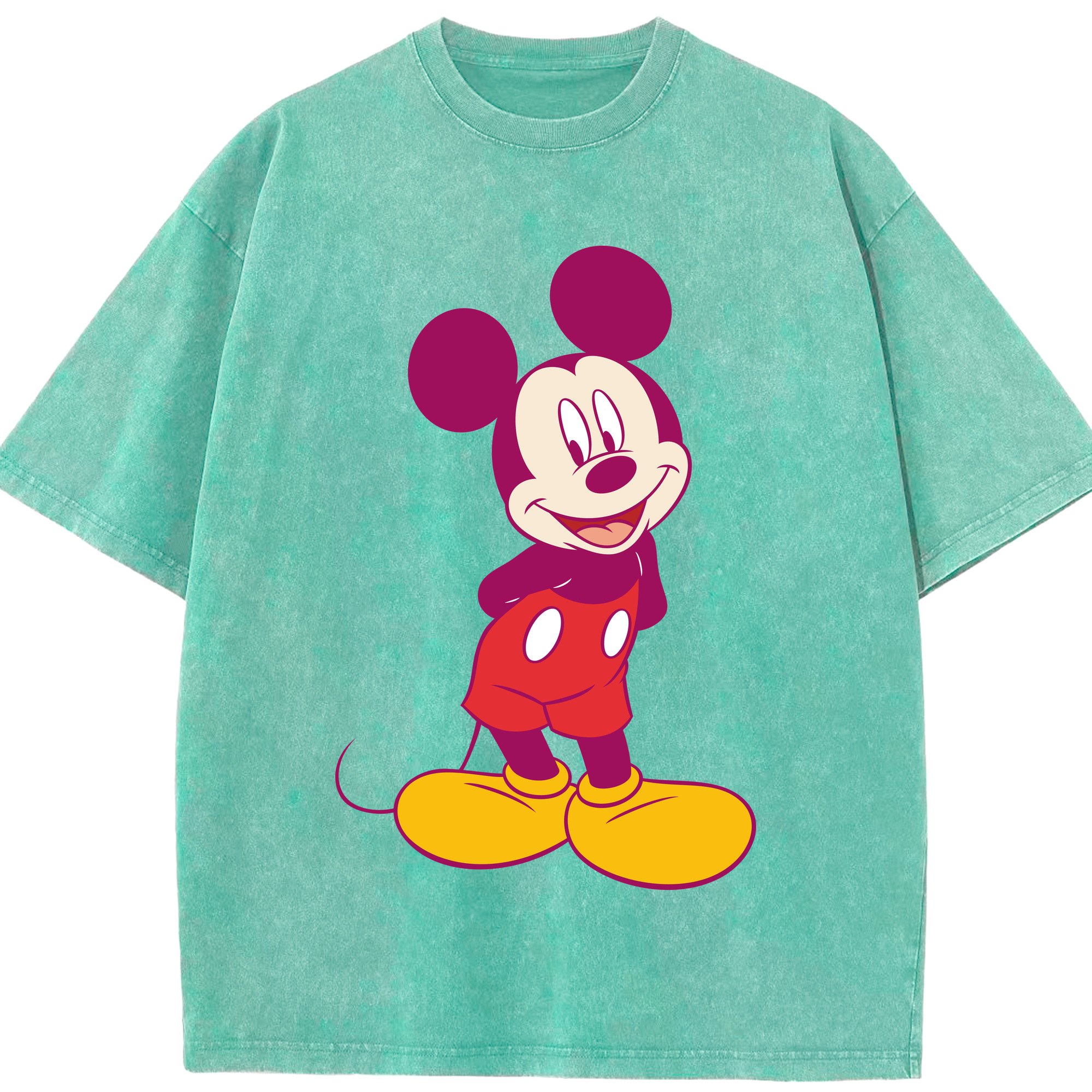 （画像用） ミッキーマウス Mickey Mouse 綿100% ヴィンテージ風 半袖Tシャツ（フロントプリント）